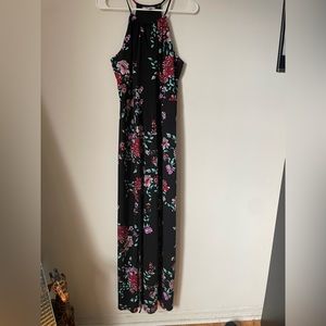 Candie’s double slit floral halter maxi dress. Size medium